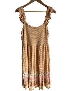Maurices Cottagecore Sundress Sz XL Yellow Orange Summer Dress Sleeveless
